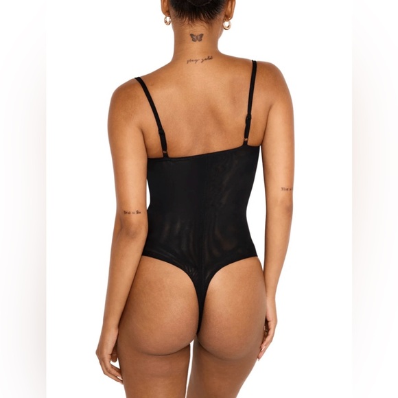 Good American Corset Mesh Bodysuit in Black001 Size Small (NWT) - Picture 6 of 10